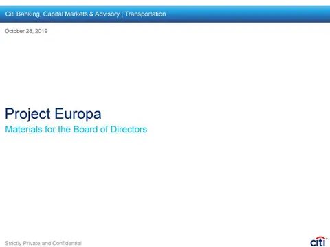 Citi | Investment Banking Pitch Book | 25 slides