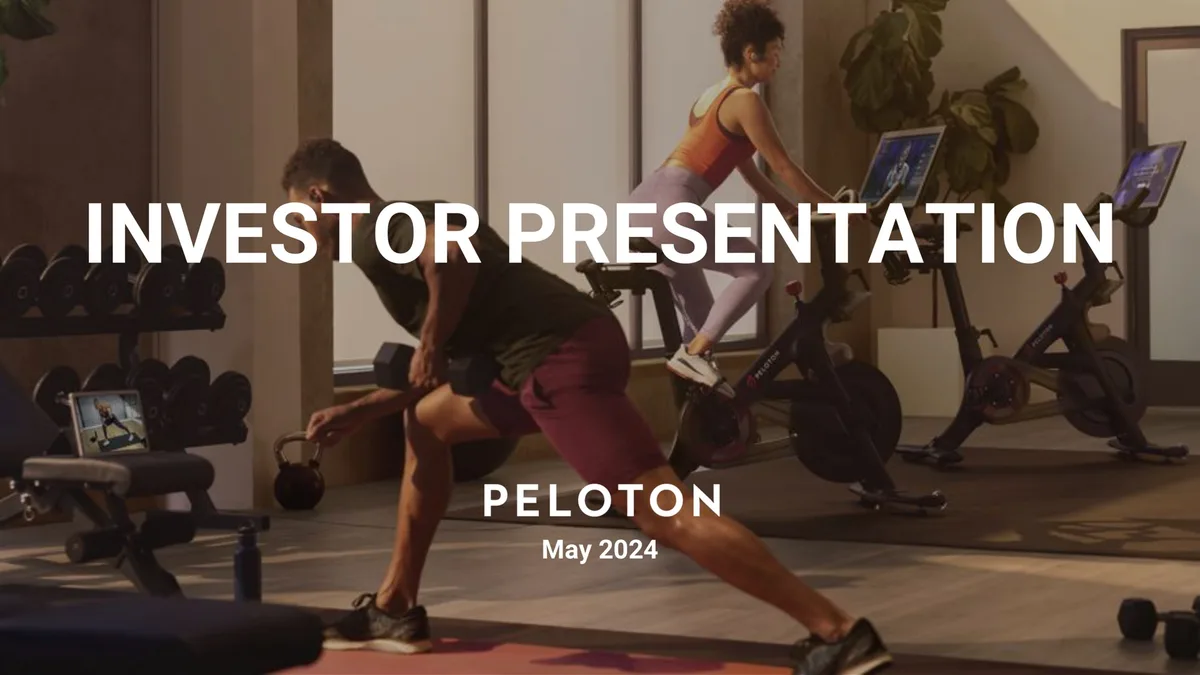 Peloton | Investor Presentation Deck | 30 slides · slide 1