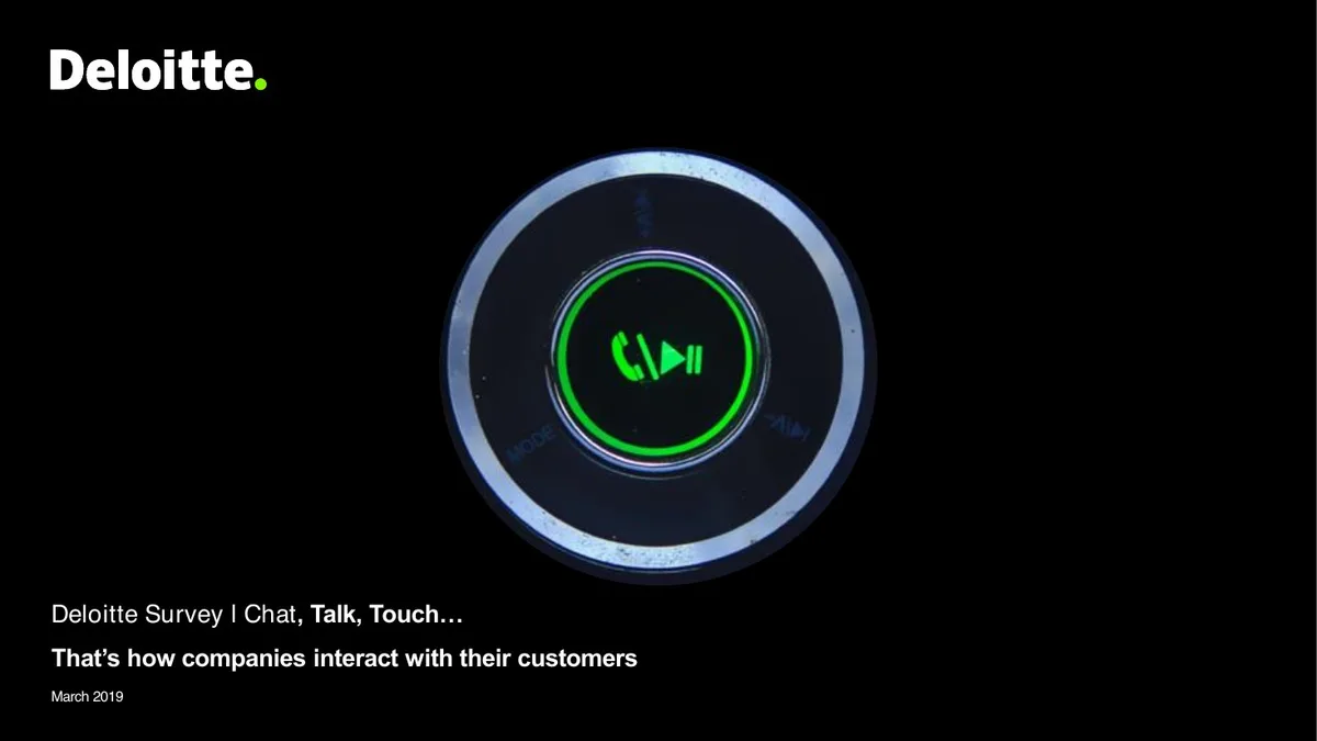 The slide features a stylized image of a media control button with a phone icon, symbolizing communication.
