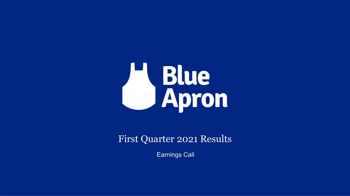 Blue Apron | Results Presentation Deck | 19 slides · slide 1