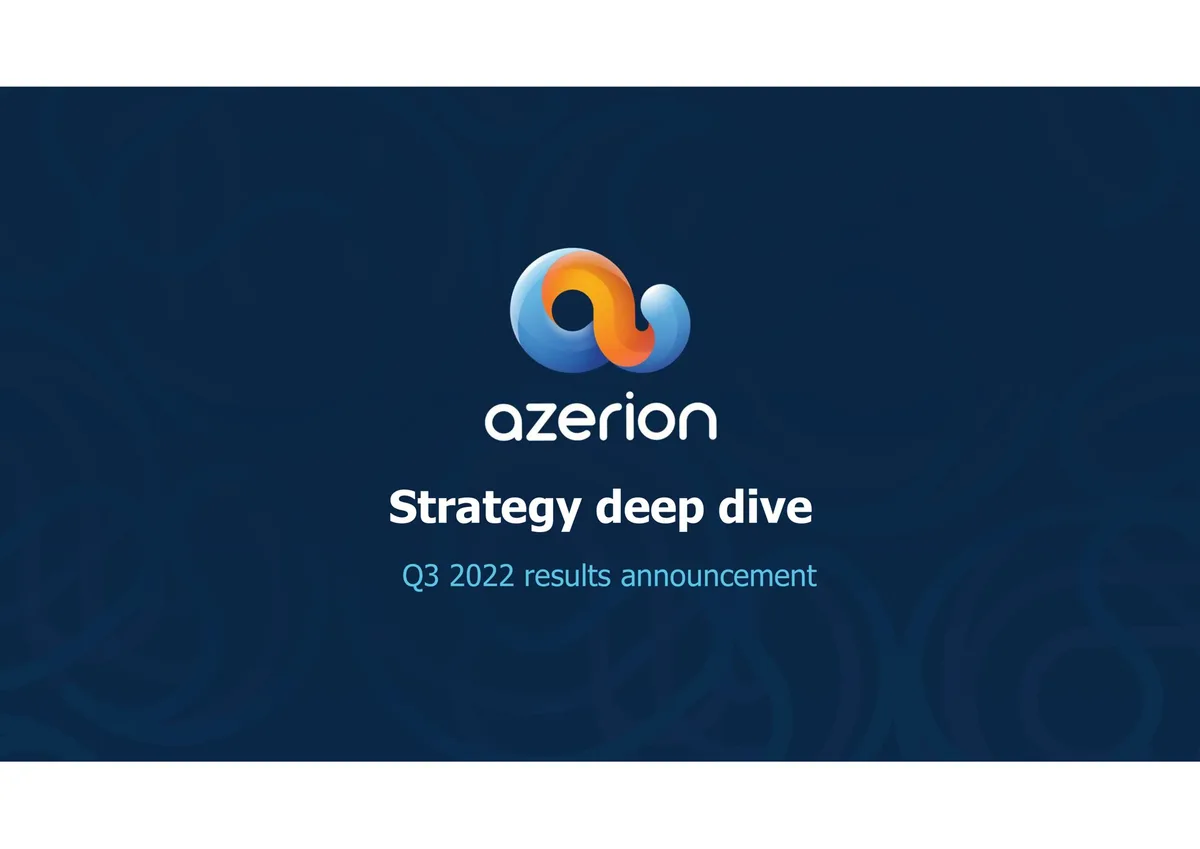 Azerion | Investor Day Presentation Deck | 48 slides · slide 1