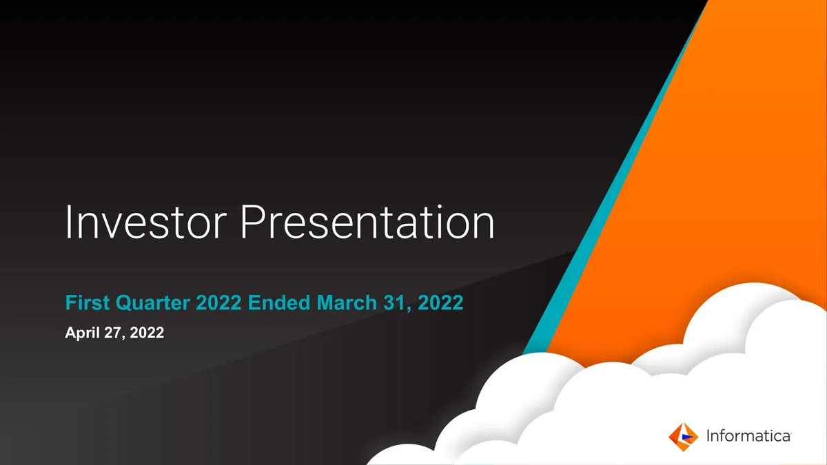 Informatica | Investor Presentation Deck | 46 slides · slide 1