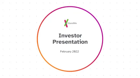 23andMe | Investor Presentation Deck | 63 slides