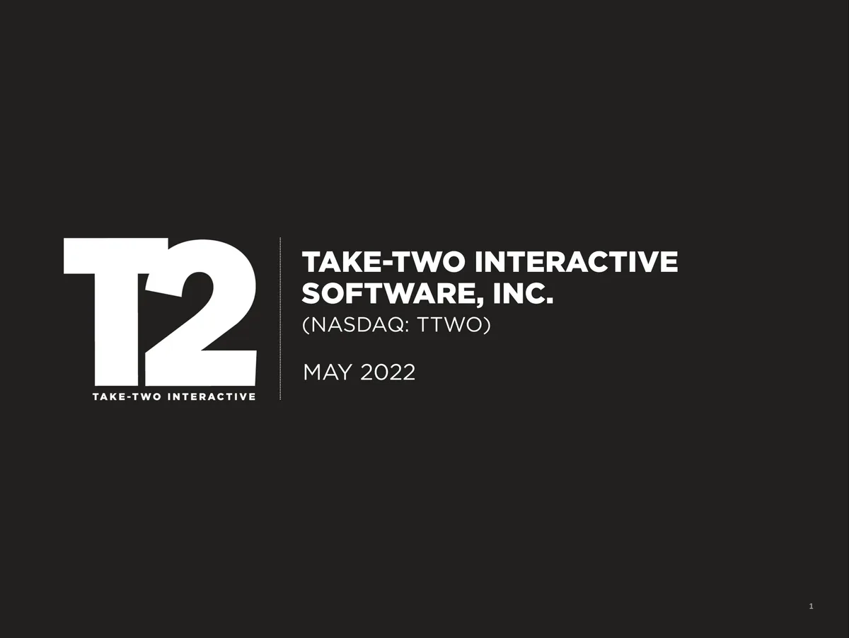 Take-Two Interactive | Investor Presentation Deck | 41 slides · slide 1
