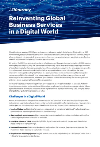Reinventing Global Business Services Digital