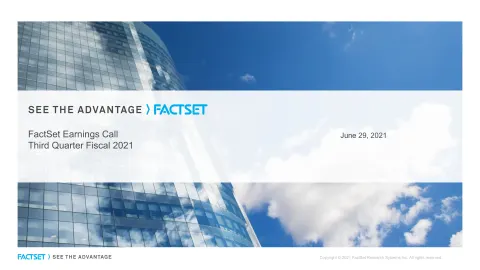 Factset | Results Presentation Deck | 21 slides