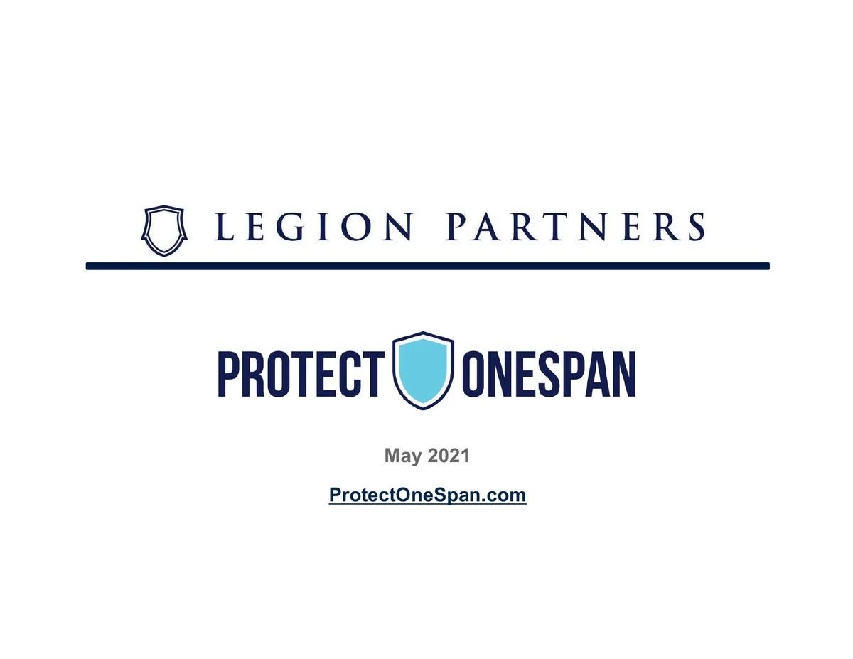 Legion One Span Presentation May 2021 · slide 1