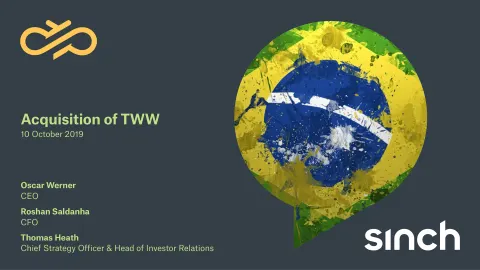 Sinch | Mergers and Acquisitions Presentation Deck | 12 slides