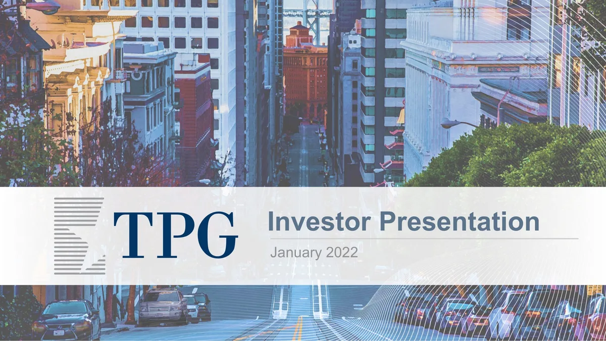 TPG | Investor Presentation Deck | 38 slides · slide 1