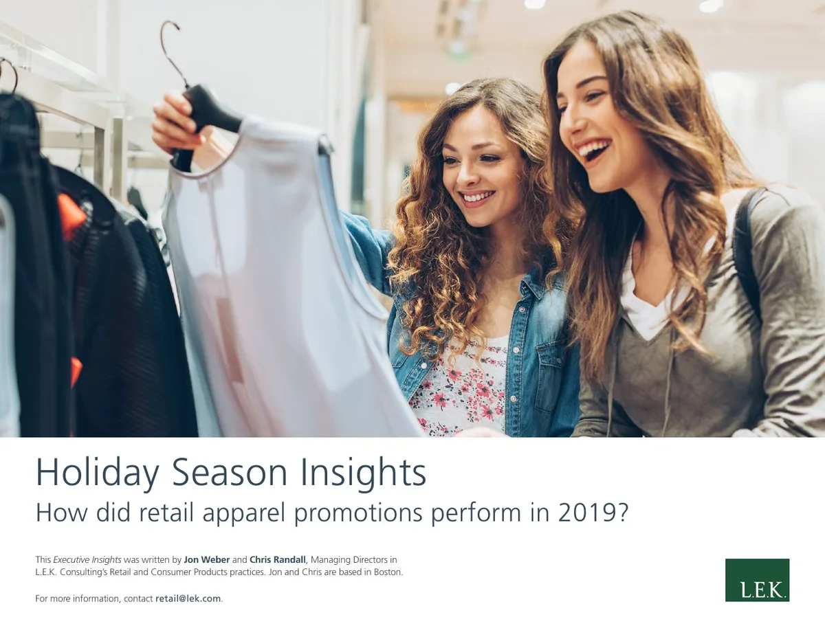 Holiday Season Insights How did retail apparel promotions perform in 2019? · slide 1