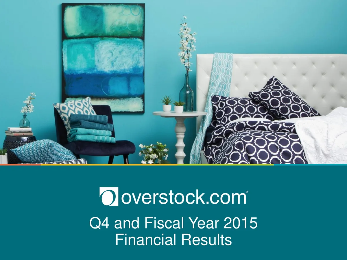 Overstock | Results Presentation Deck | 19 slides · slide 1