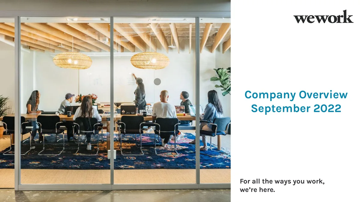 WeWork | Investor Presentation Deck | 31 slides · slide 1