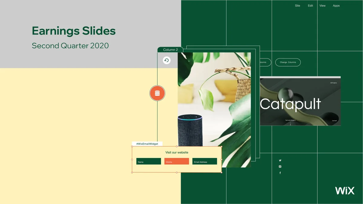 The slide appears to be a screenshot of the Wix website editor interface used as a cover page.