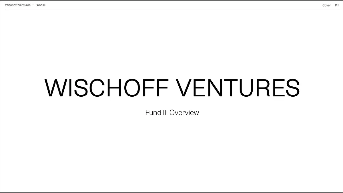 Wischoff Ventures Fund III 2024 · slide 1