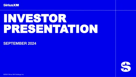 SiriusXM | Investor Presentation Deck | 26 slides