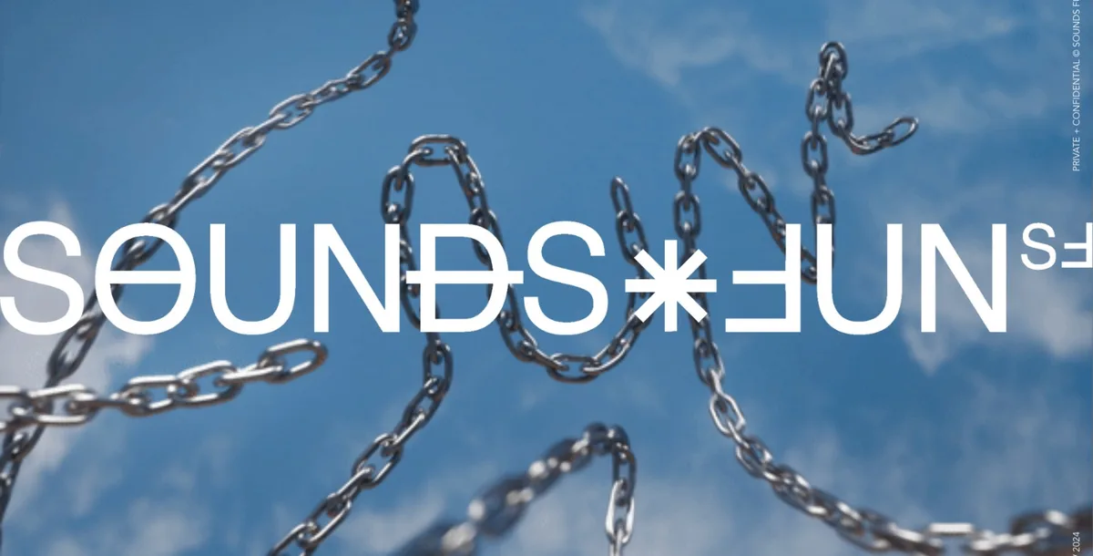 The text is stylized with strikethroughs on the 'O's and 'U's.
