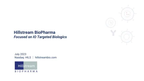 Hillstream BioPharma | Investor Presentation Deck | 19 slides