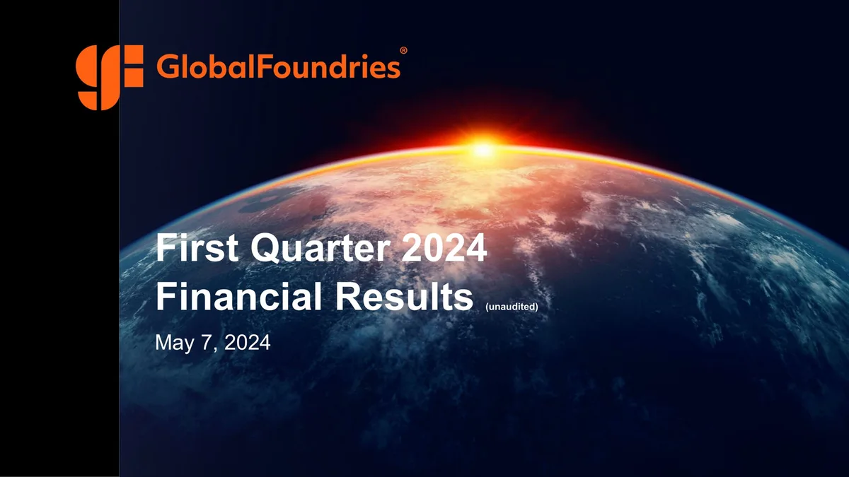 GlobalFoundries | Results Presentation Deck | 22 slides · slide 1