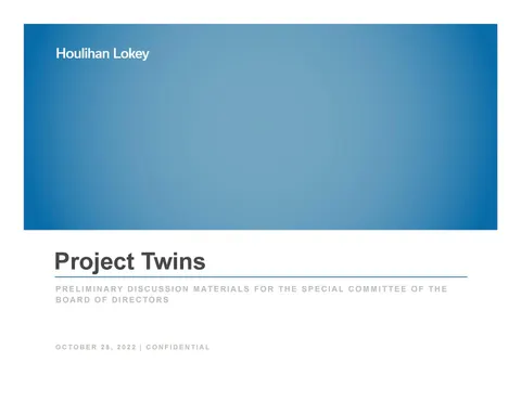 Houlihan Lokey | Investment Banking Pitch Book | 48 slides