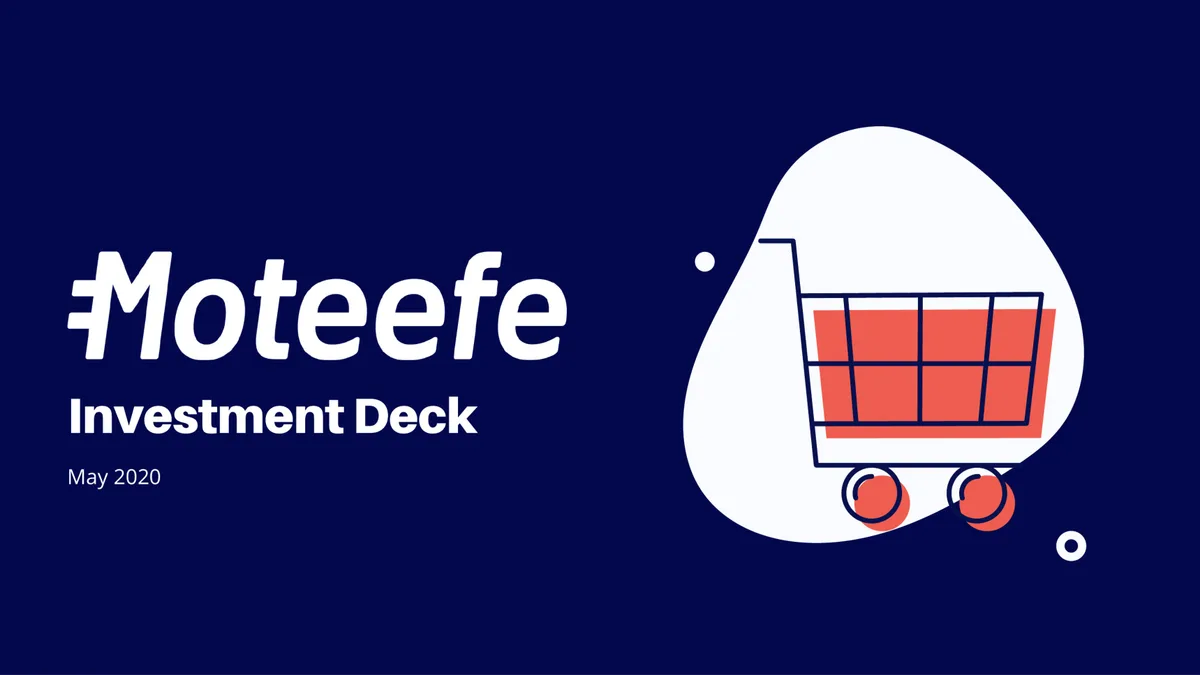 Here's an exclusive look at the pitch deck British e-commerce startup Moteefe used to raise $11 million · slide 1