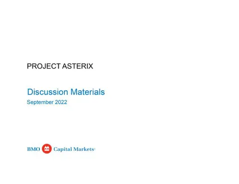 BMO Capital Markets | Investment Banking Pitch Book | 22 slides