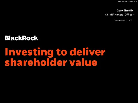 BlackRock | Investor Conference Presentation Deck | 20 slides