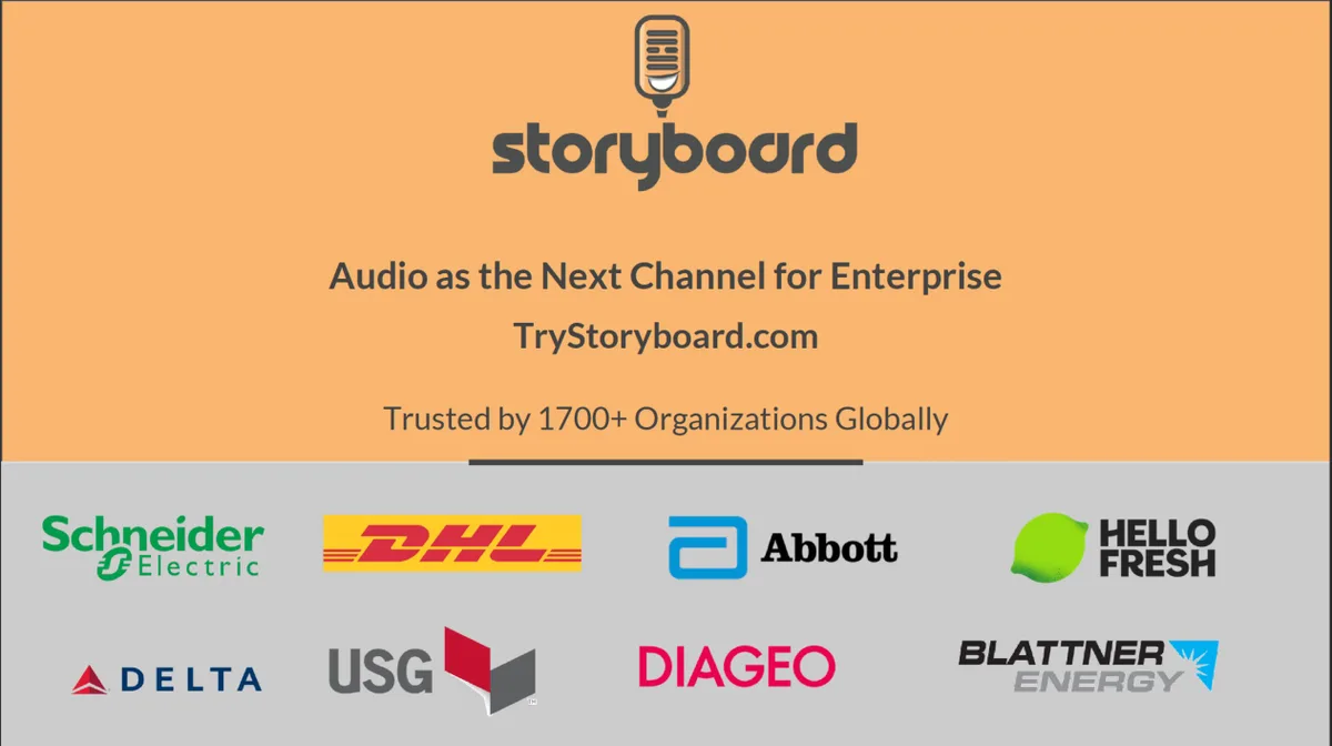 Read the pitch deck this former Google employee used to nab a $4.5 million seed round for his corporate podcasting startup;; from investors like CRV and Slack's venture fund · slide 1