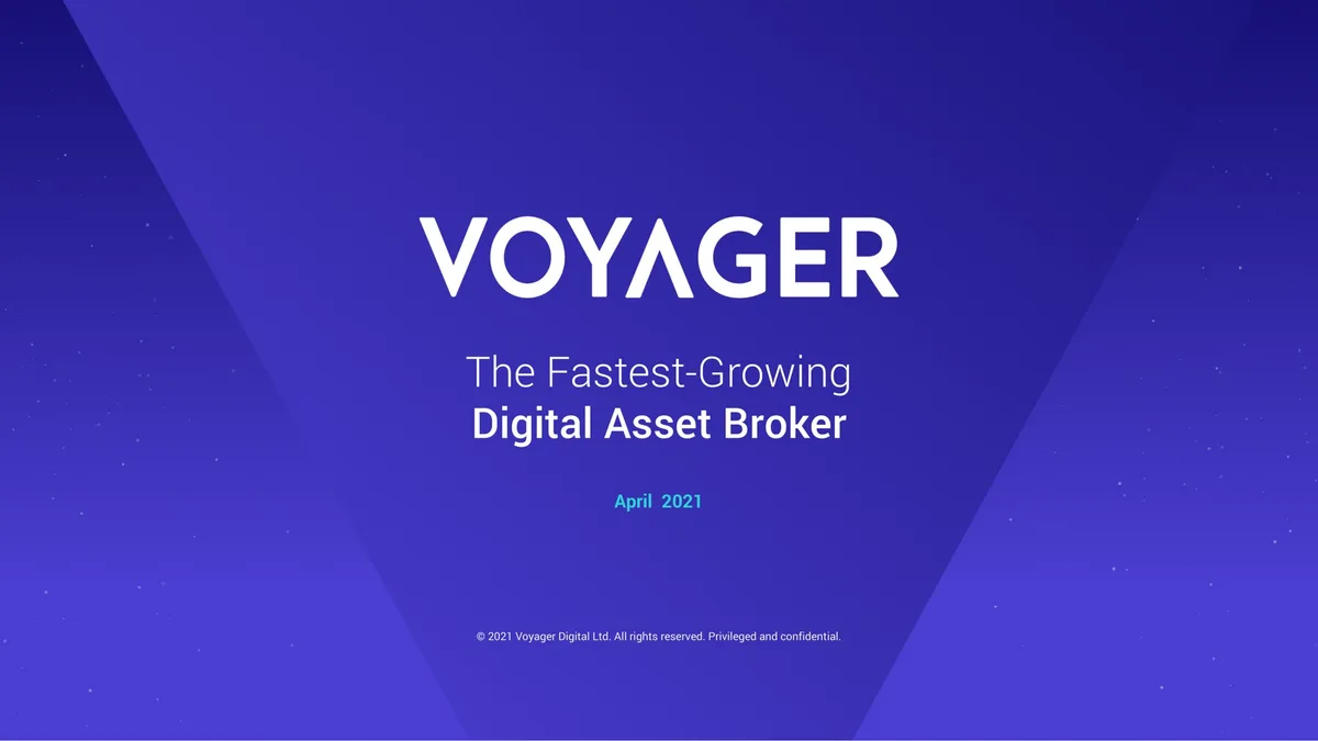 Voyager Digital | Investor Presentation Deck | 29 slides · slide 1