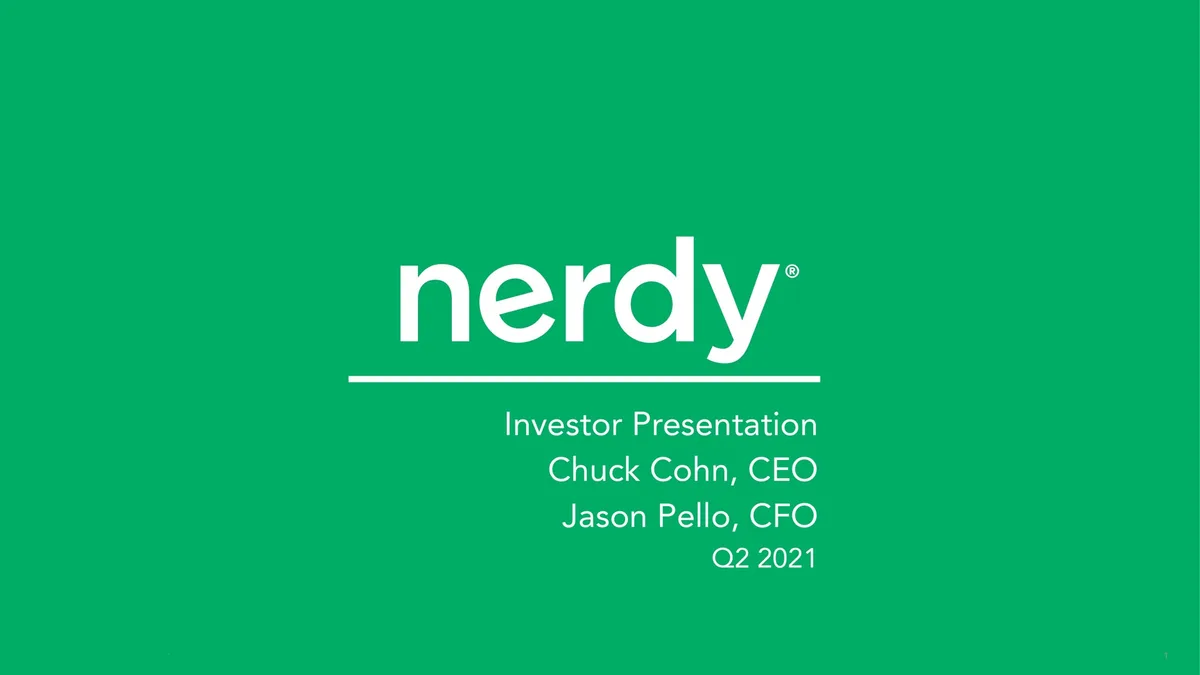 Nerdy | Investor Presentation Deck | 43 slides · slide 1