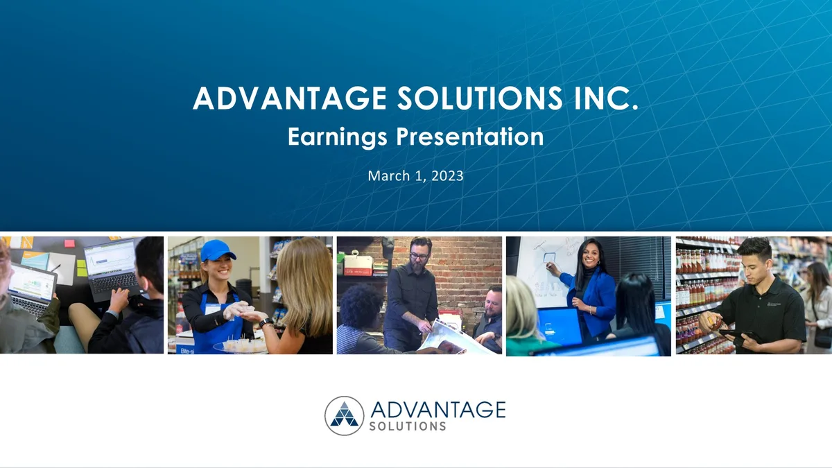 Advantage Solutions | Results Presentation Deck | 13 slides · slide 1