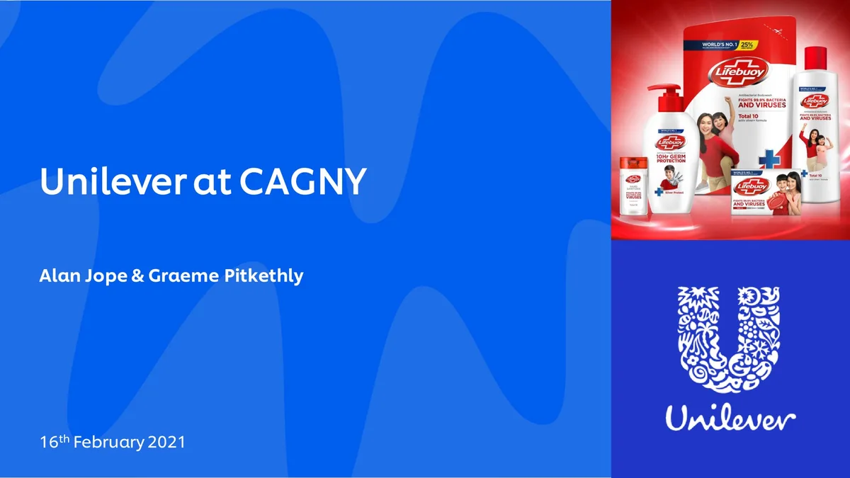 Unilever | Investor Conference Presentation Deck | 40 slides · slide 1
