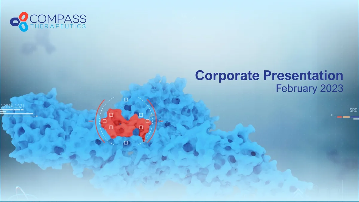 Features a molecular visualization with a target reticle.