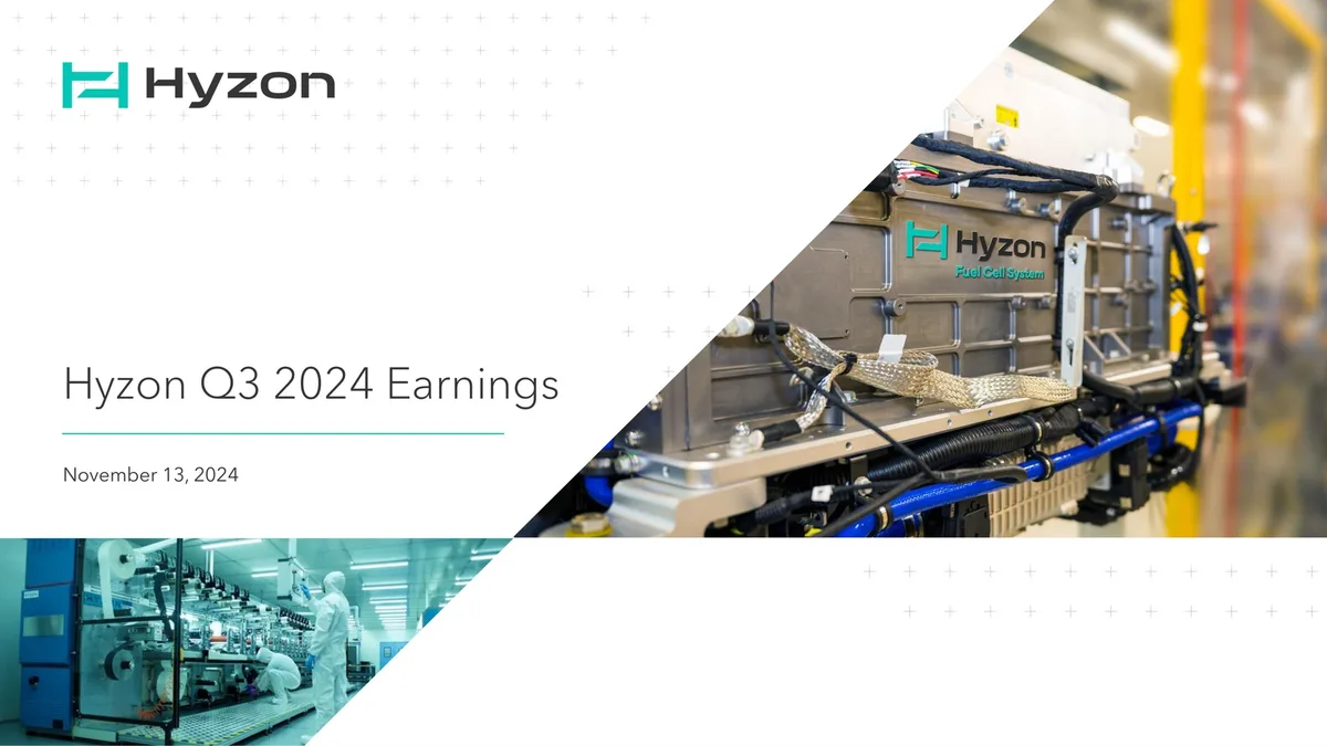 Hyzon | Results Presentation Deck | 13 slides · slide 1