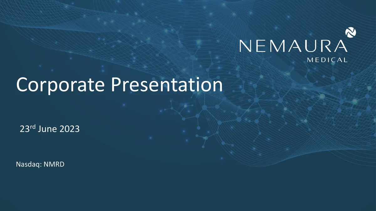Nemaura Medical | Investor Presentation Deck | 22 slides · slide 1