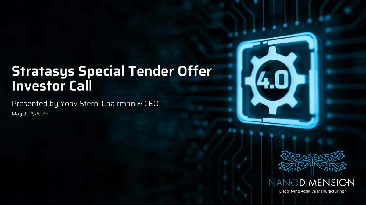 Nano Dimension | Mergers and Acquisitions Presentation Deck | 16 slides · slide 1