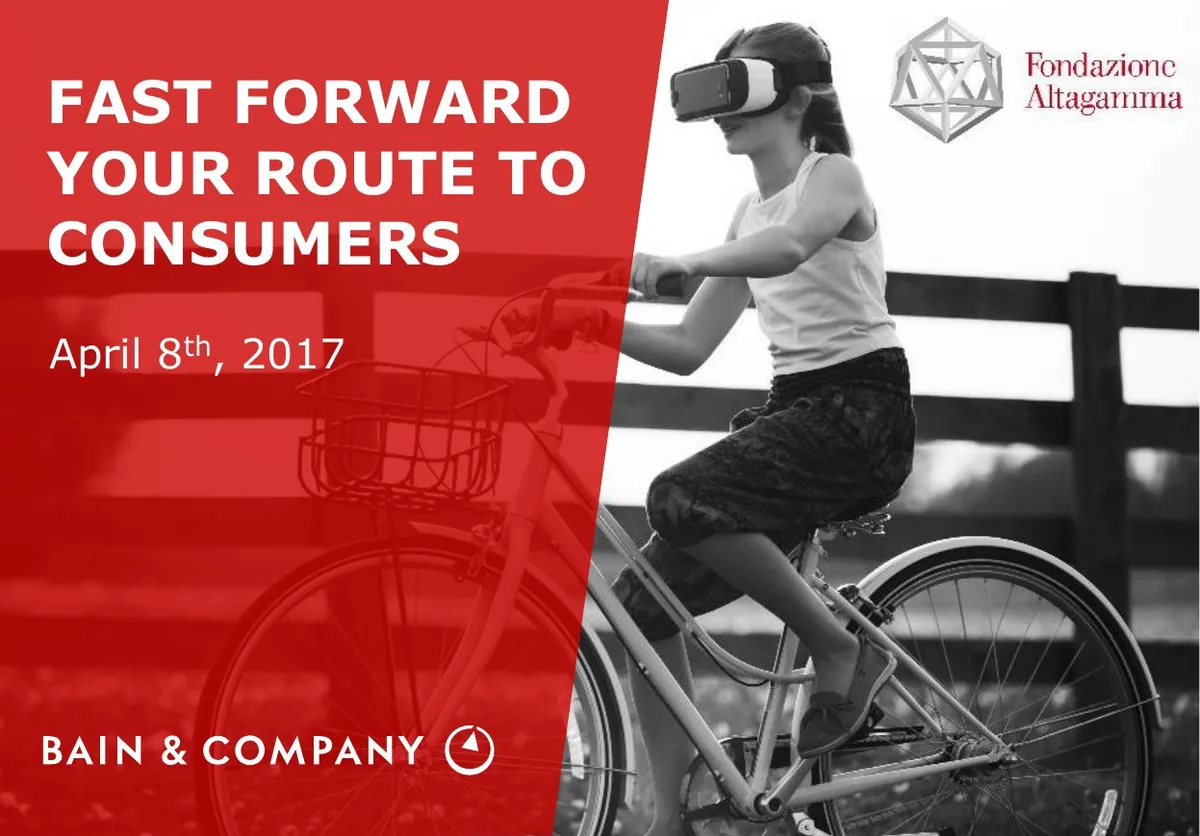 Fast Forward Route to Consumers · slide 1