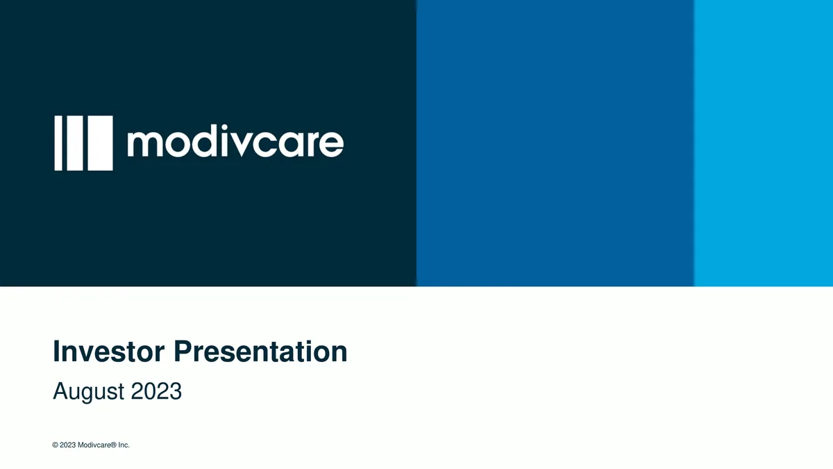 ModivCare | Investor Presentation Deck | 36 slides · slide 1