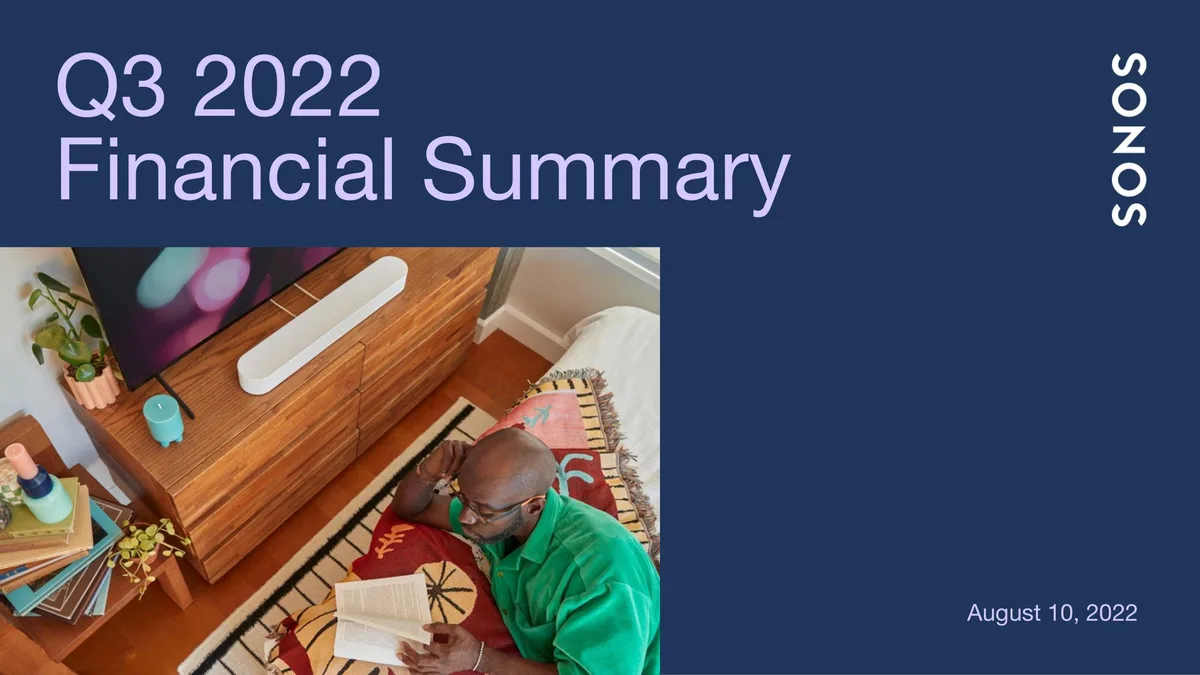 Sonos | Results Presentation Deck | 19 slides · slide 1