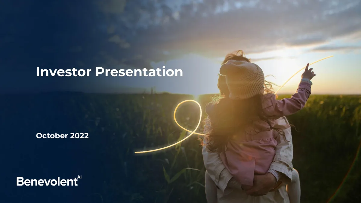 BenevolentAI | Investor Presentation Deck | 46 slides · slide 1