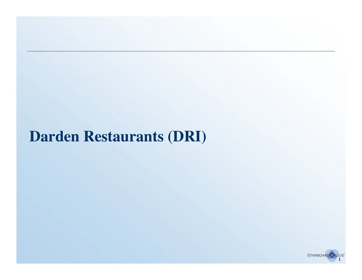 Darden Restaurants, Inc. (DRI) · slide 1