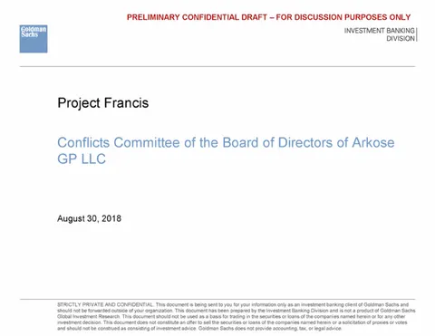 Goldman Sachs | Investment Banking Pitch Book | 7 slides