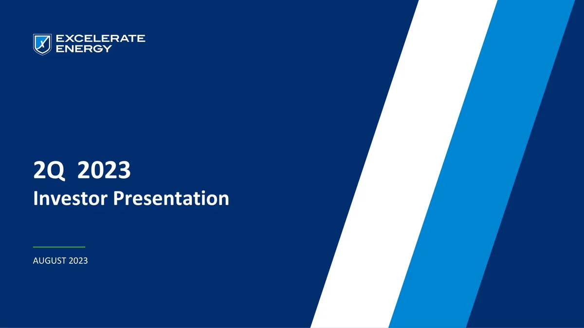 Excelerate Energy | Results Presentation Deck | 17 slides · slide 1