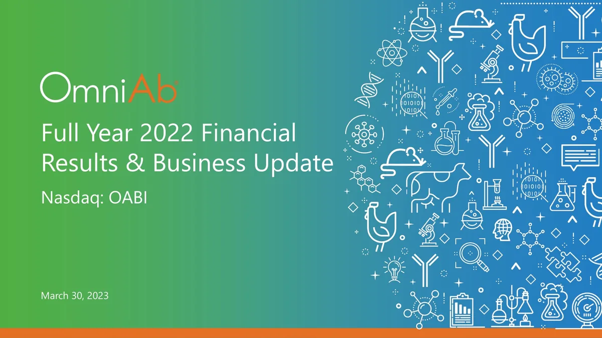 OmniAb | Results Presentation Deck | 22 slides · slide 1