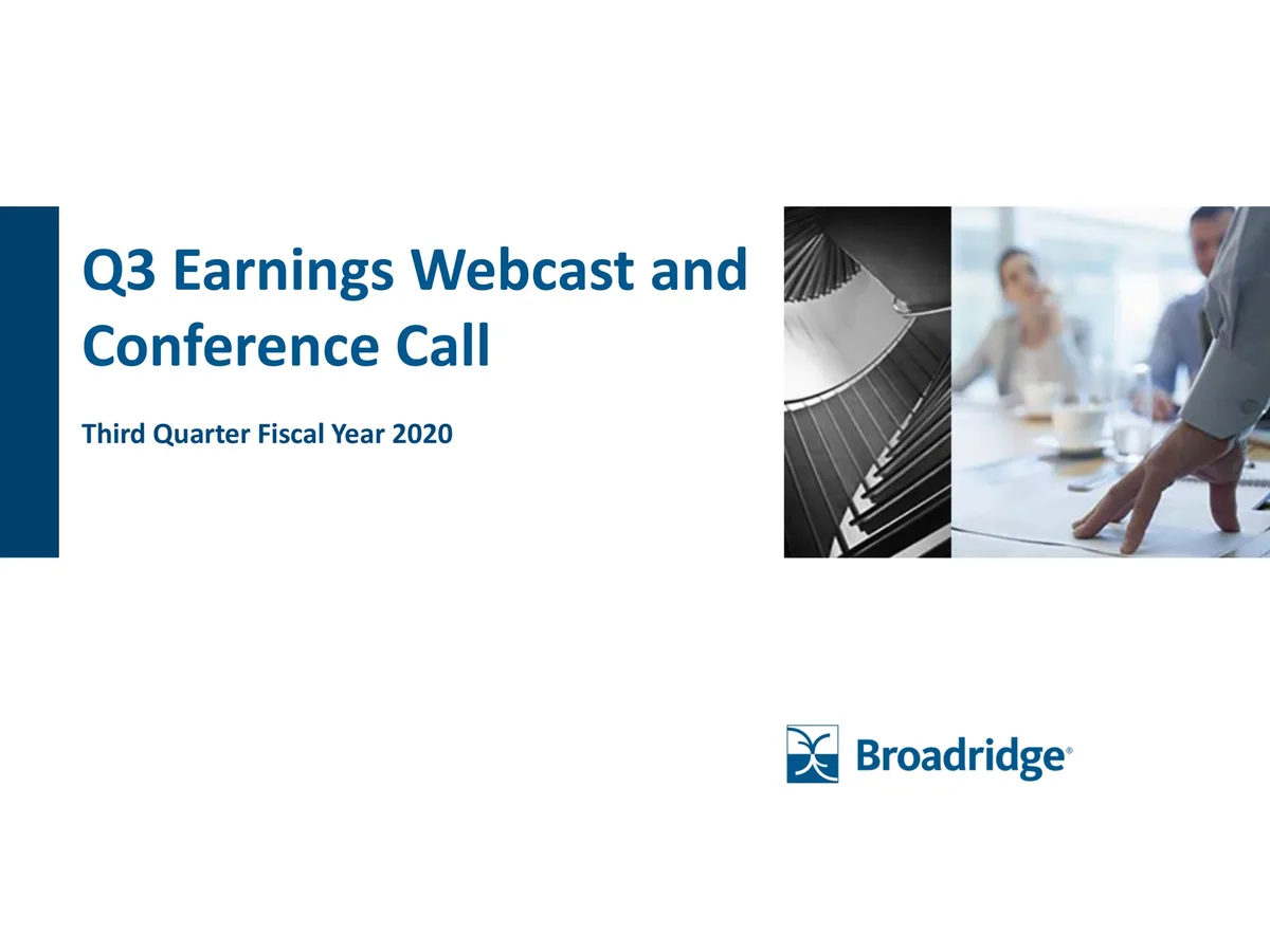 Broadridge Financial Solutions | Results Presentation Deck | 30 slides · slide 1