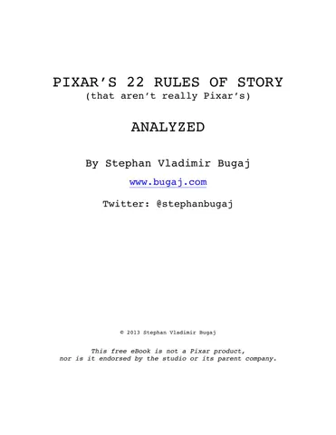 Pixar 22 Rules Analyzed