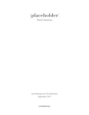 Placeholder Thesis Summary