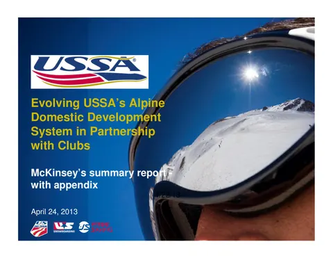 McKinsey Evolving USSAs Alpine Domestic Development System in Partnership with Clubs