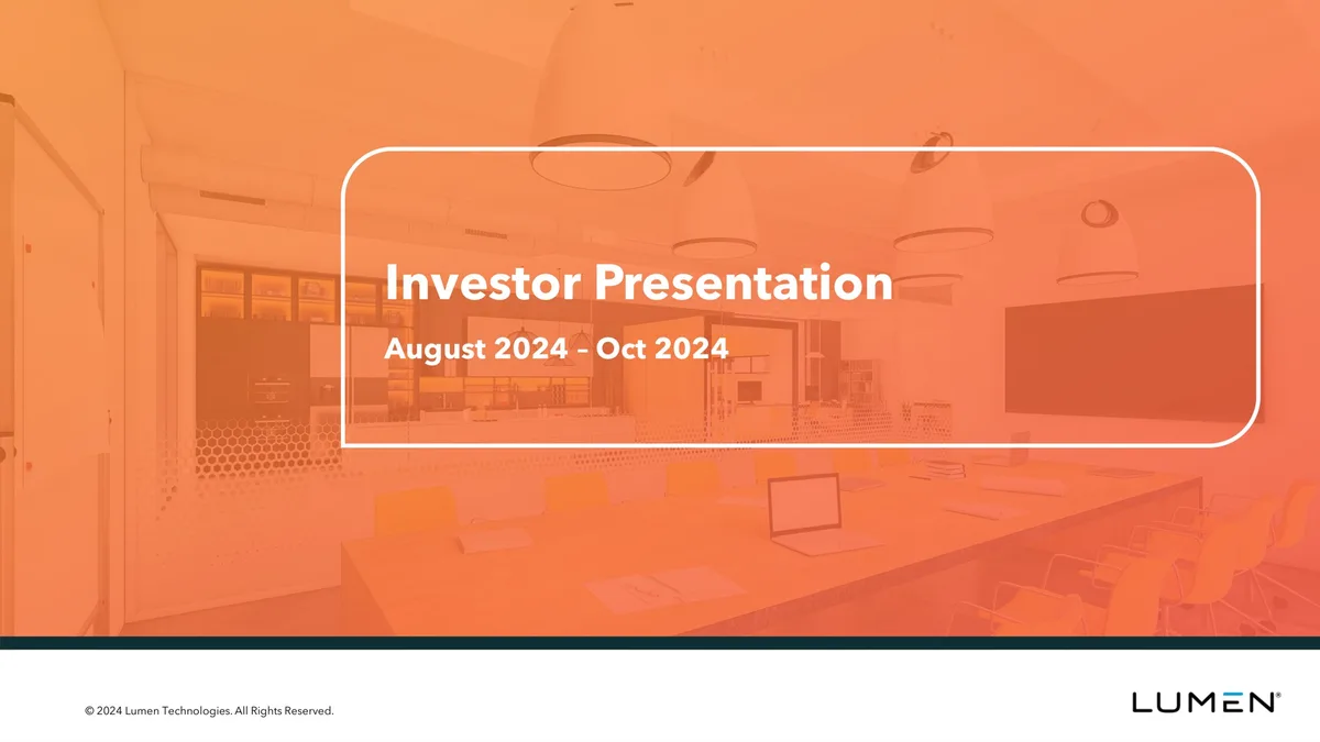 Lumen | Investor Presentation Deck | 32 slides · slide 1