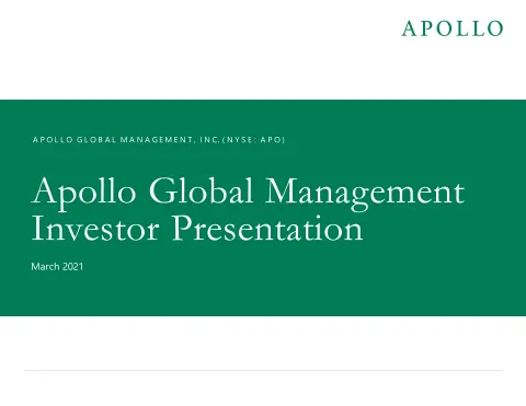 Apollo Global Management | Investor Presentation Deck | 30 slides