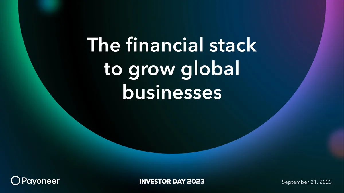 Payoneer | Investor Day Presentation Deck | 92 slides · slide 1